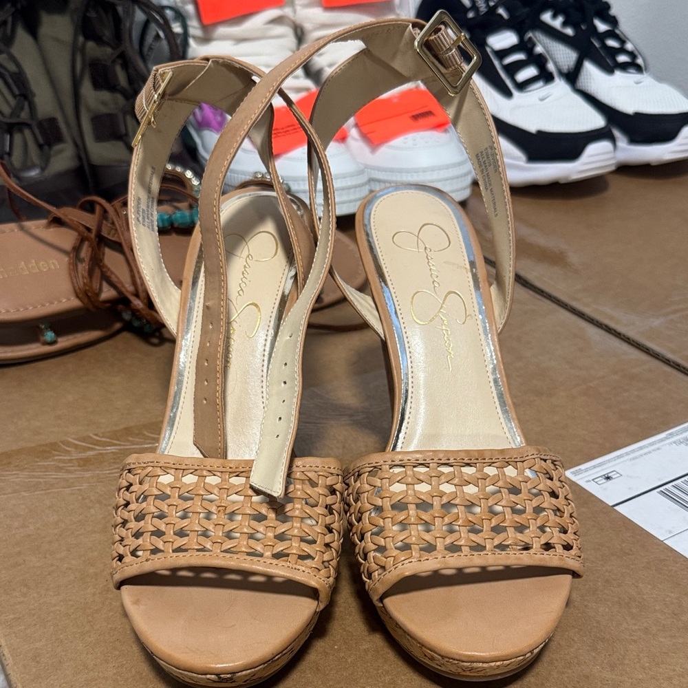 Jessica Simpson Tan Woven Sandals